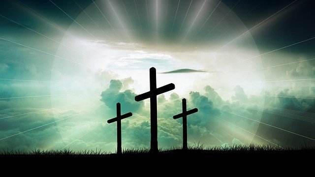 Three crosses on a background of sky