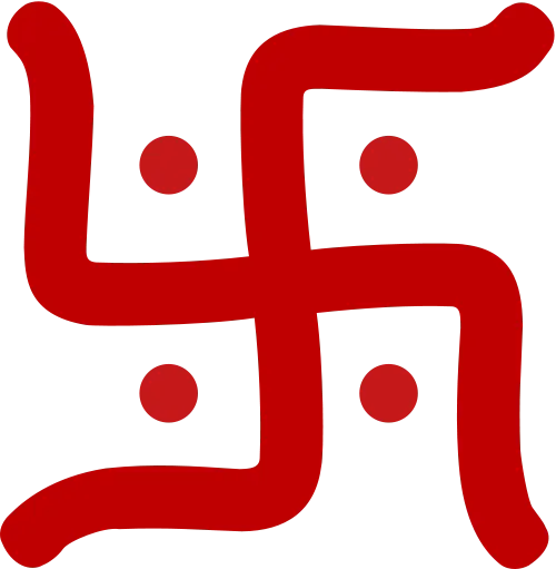 Red Swastika with four dots